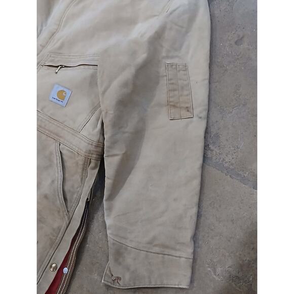 70s Carhartt Coveralls Sz M Boiler Jump Suit  Red Lining Distressed Corduroy VNT - Picture 8 of 16